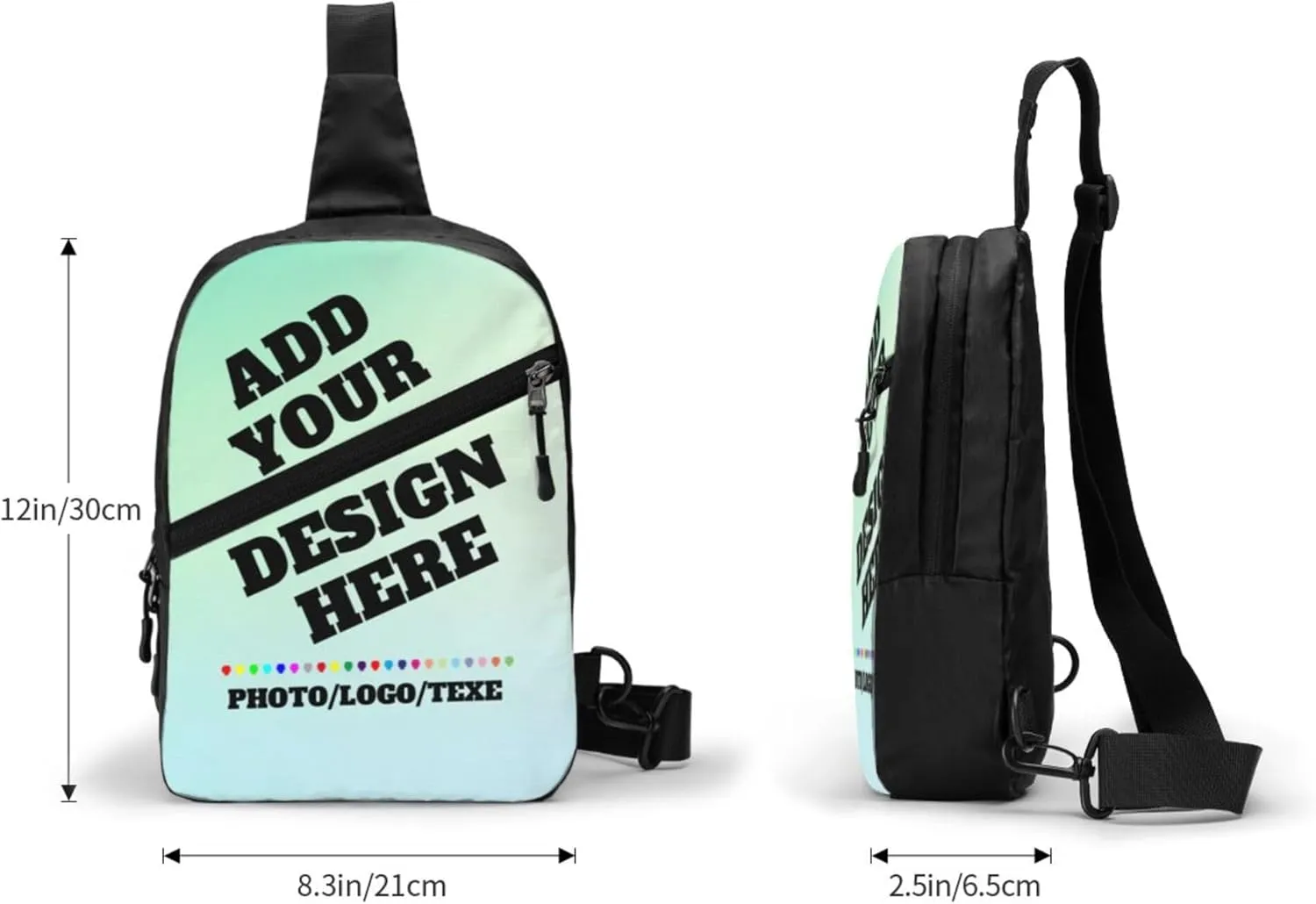 Sling Bag Custom bag Personalized Crossbody Bags for Men Women Optional Color Add Your Name Logo Text or Image Here
