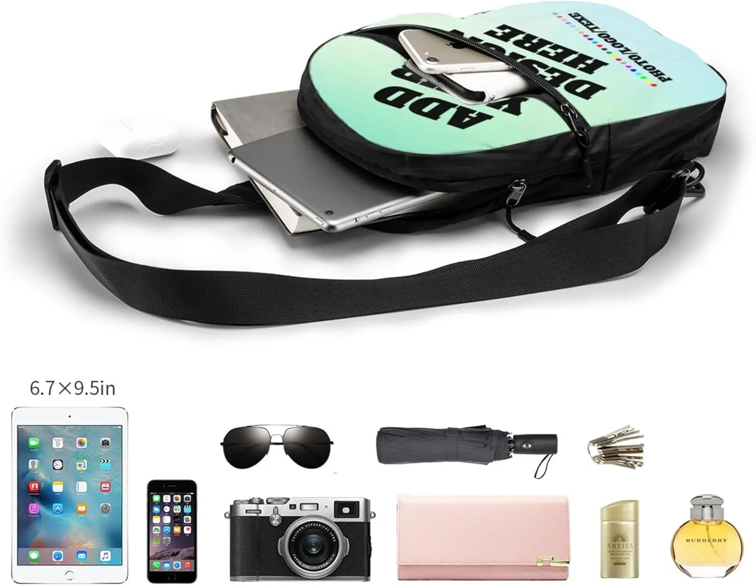 Sling Bag Custom bag Personalized Crossbody Bags for Men Women Optional Color Add Your Name Logo Text or Image Here