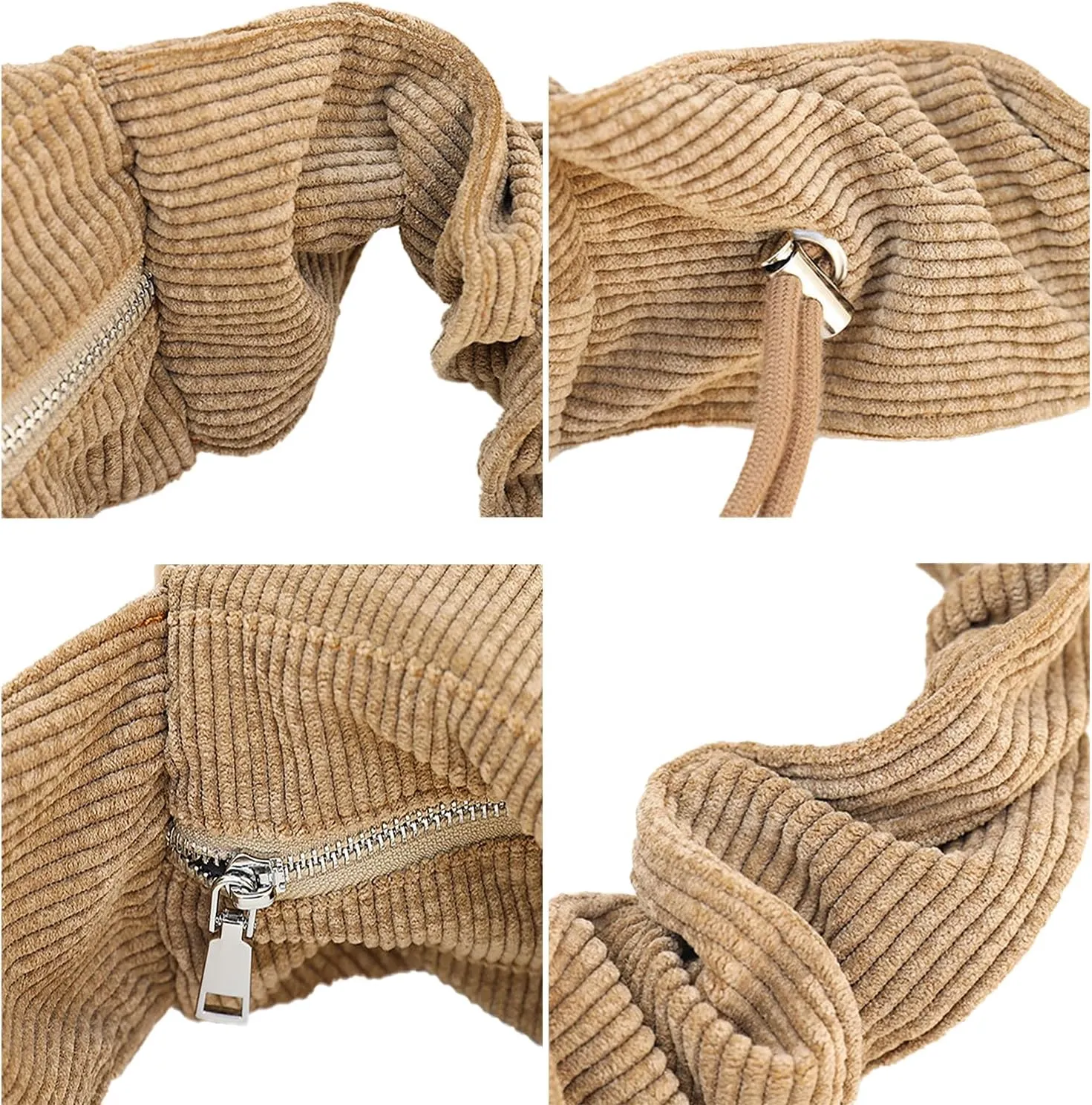 Sling Bag for Women Crossbody Bag Corduroy Underarm Bag with Zipper Satchel Purse Shoulder Handbag Hobo Bag Travel