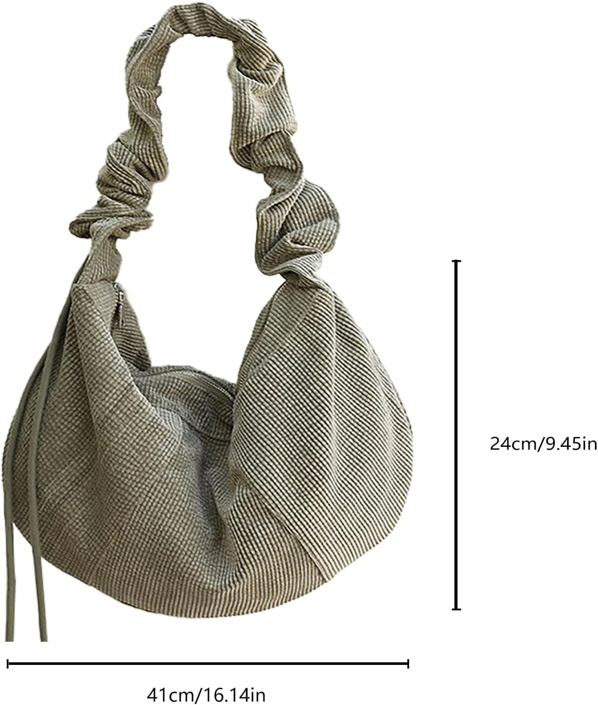 Sling Bag for Women Crossbody Bag Corduroy Underarm Bag with Zipper Satchel Purse Shoulder Handbag Hobo Bag Travel