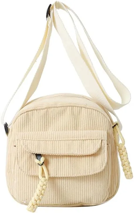 Small Corduroy Crossbody Bag Multi Pockets Hobo Satchel Handbag Mini Casual Corduroy Shoulder Mobile Phone Purse