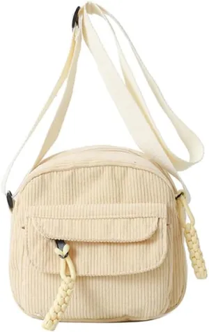Small Corduroy Crossbody Bag Multi Pockets Hobo Satchel Handbag Mini Casual Corduroy Shoulder Mobile Phone Purse