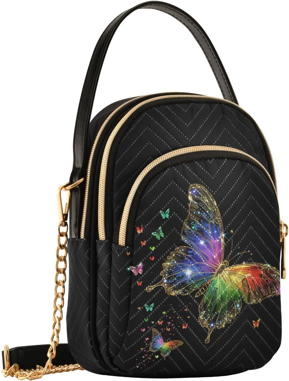 Small Cross body Bags for Women Quilted Crossbody Cell Phone Shoulder Purse Handbags Wallet Detachable Chain Bag