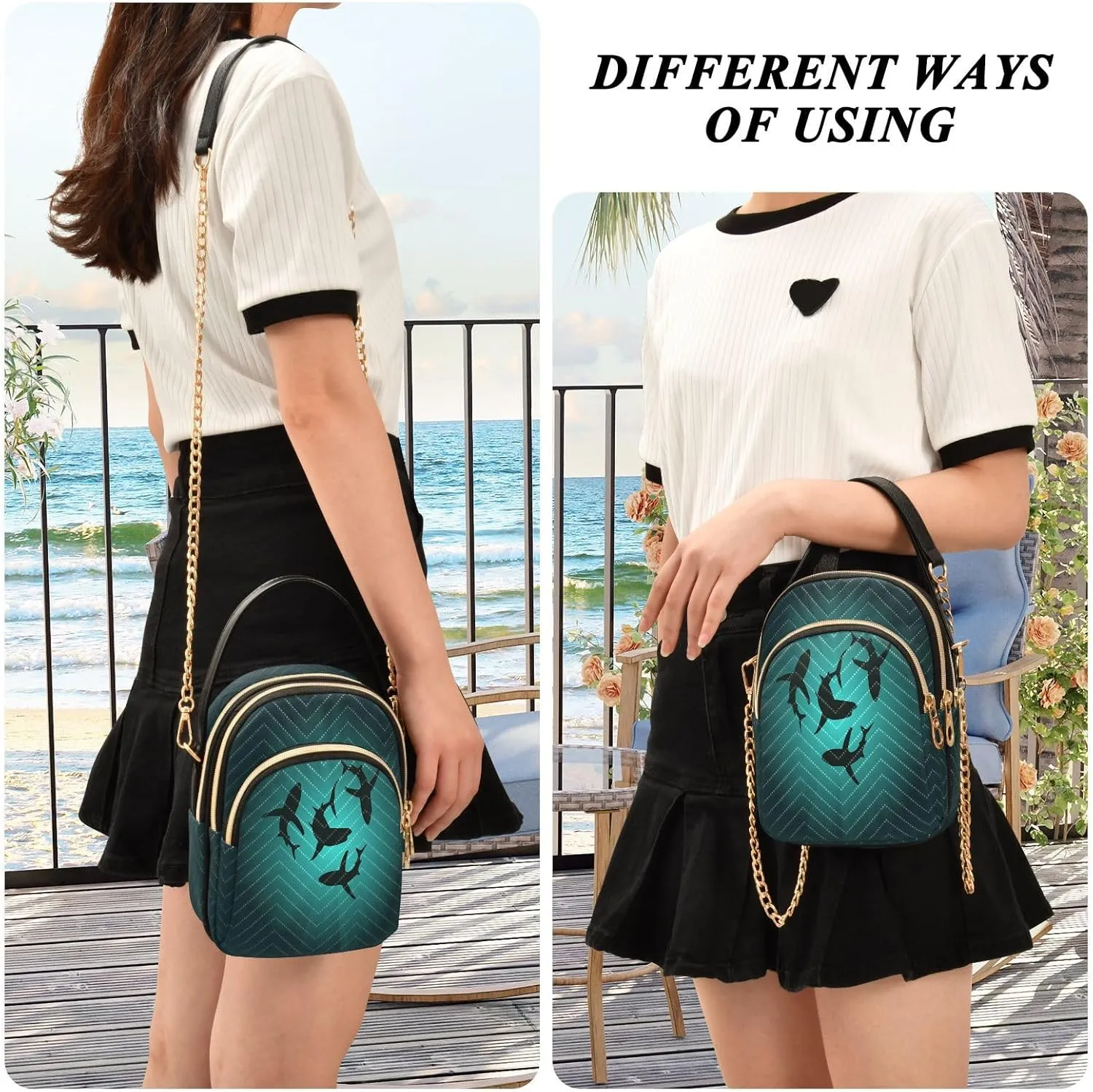 Small Cross body Bags for Women Quilted Crossbody Cell Phone Shoulder Purse Handbags Wallet Detachable Chain Bag