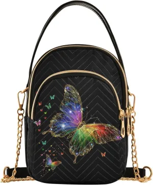 Small Cross body Bags for Women Quilted Crossbody Cell Phone Shoulder Purse Handbags Wallet Detachable Chain Bag