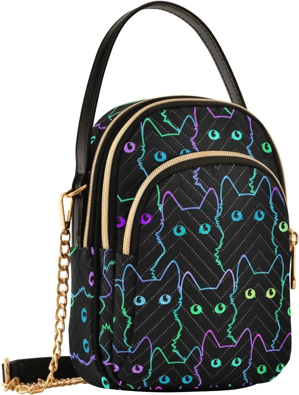 Small Cross body Bags for Women Quilted Crossbody Cell Phone Shoulder Purse Handbags Wallet Detachable Chain Bag