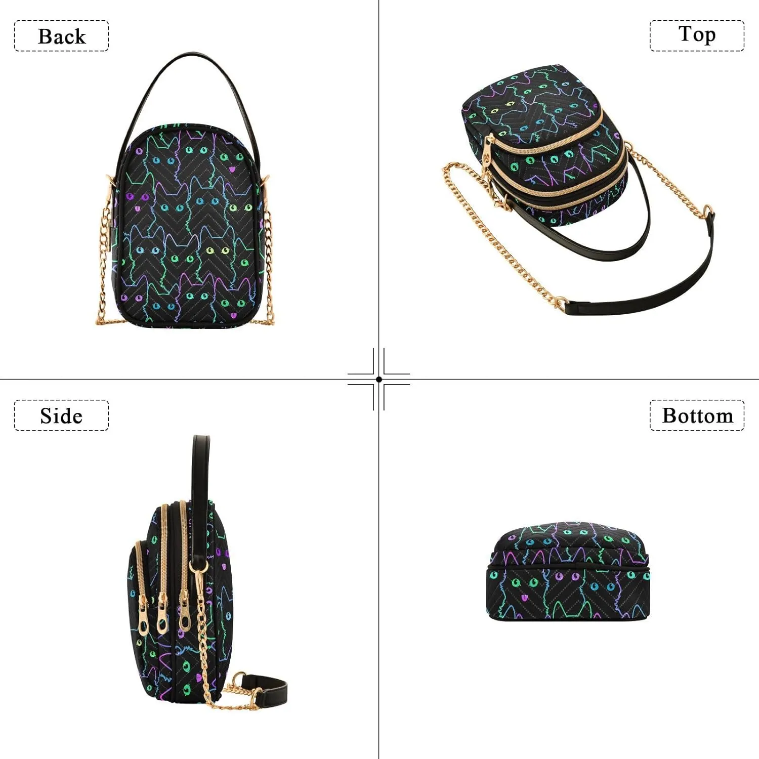 Small Cross body Bags for Women Quilted Crossbody Cell Phone Shoulder Purse Handbags Wallet Detachable Chain Bag
