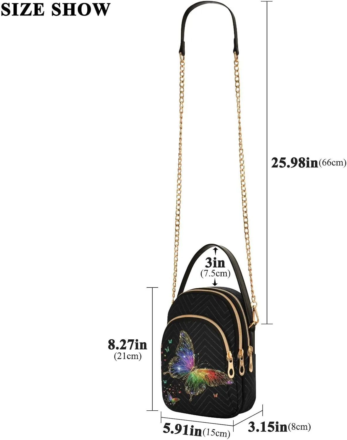 Small Cross body Bags for Women Quilted Crossbody Cell Phone Shoulder Purse Handbags Wallet Detachable Chain Bag