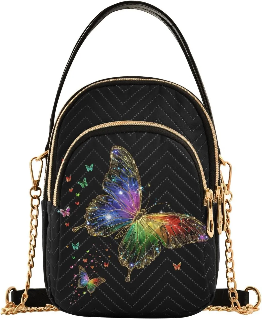 Small Cross body Bags for Women Quilted Crossbody Cell Phone Shoulder Purse Handbags Wallet Detachable Chain Bag
