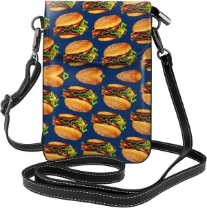 Small Crossbody Bag For Women Cheeseburger Pu Leather Cell Phone Purse Wallet With Credit Card Slots