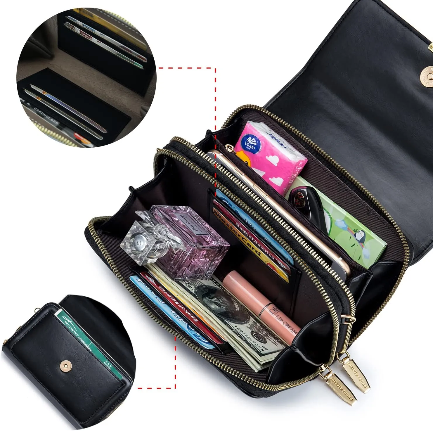 Small Crossbody Bag for Women,Cell Phone Purse Women's Shoulder Handbags Wallet Purse with Credit Card Slots