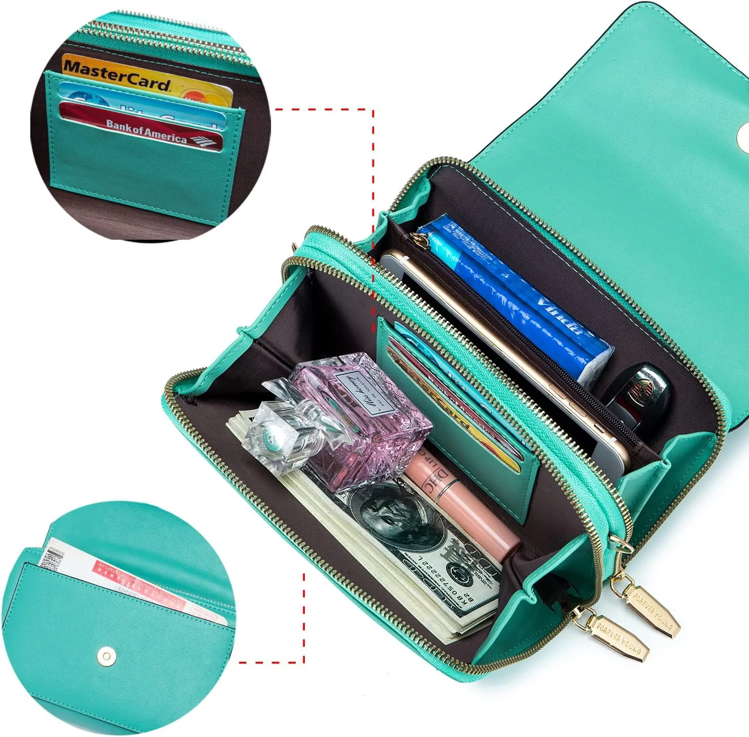Small Crossbody Bag for Women,Cell Phone Purse Women's Shoulder Handbags Wallet Purse with Credit Card Slots