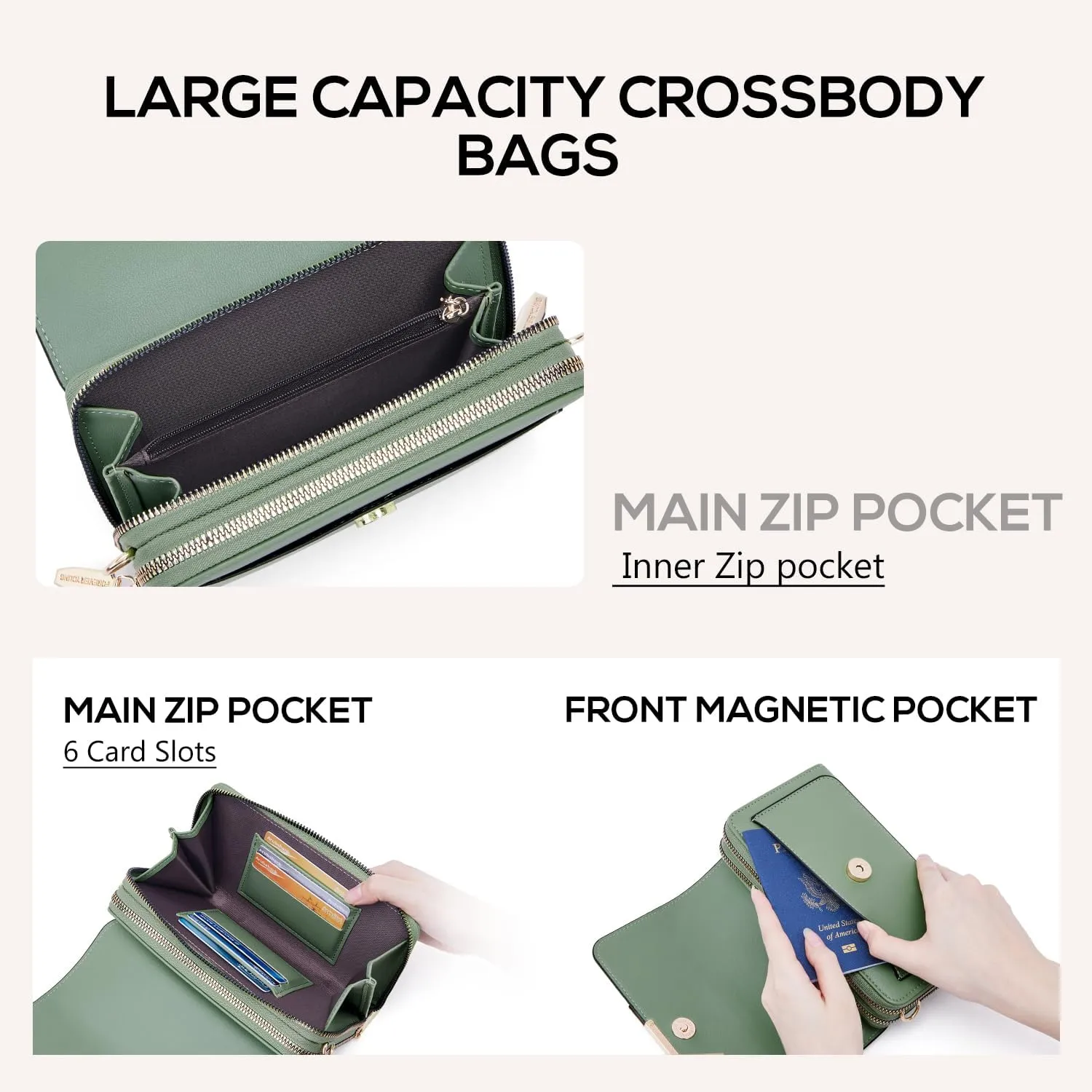 Small Crossbody Bag for Women,Cell Phone Purse Women's Shoulder Handbags Wallet Purse with Credit Card Slots