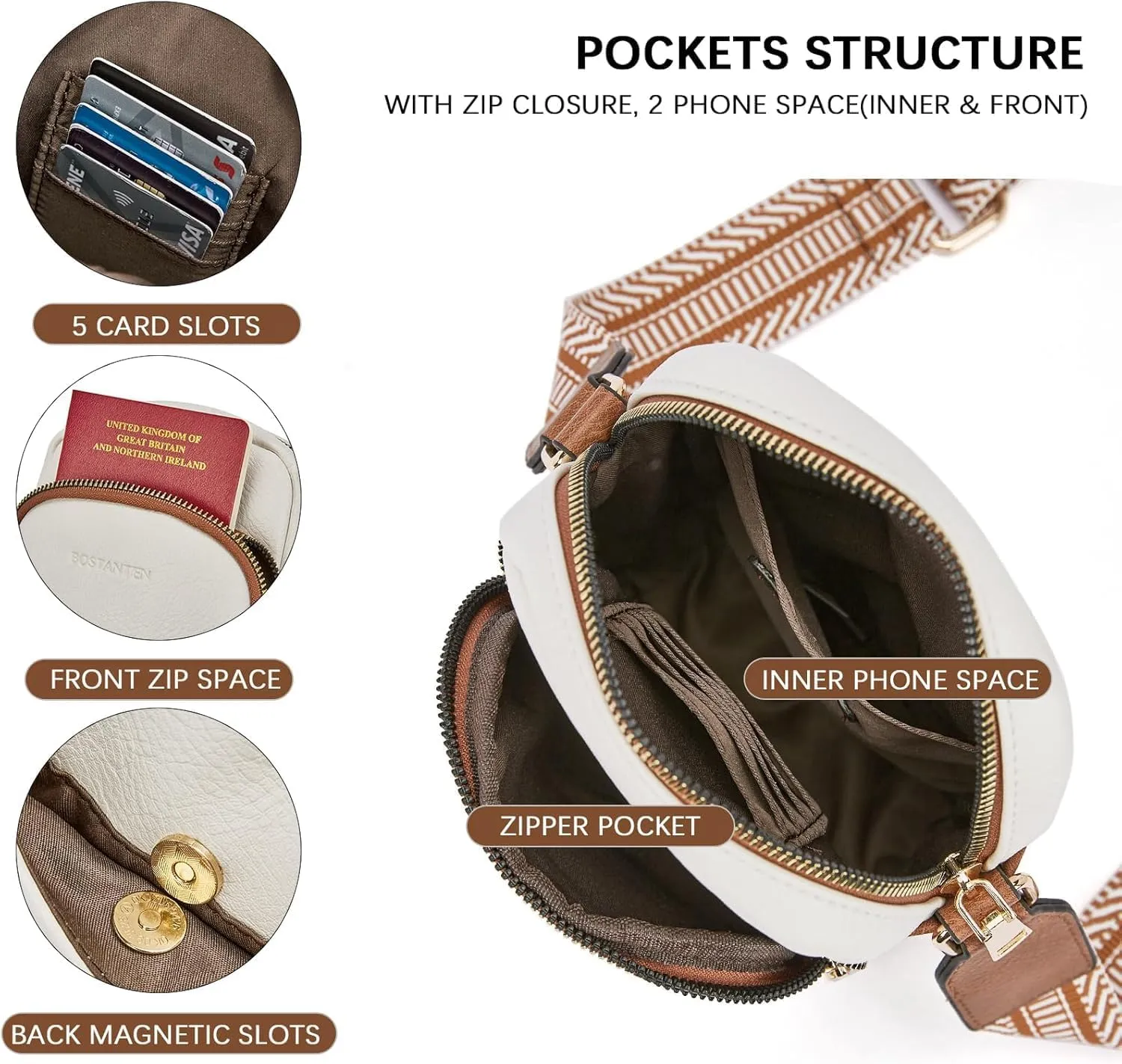 Small Crossbody Bags for Women Designer Zip Cell Phone Purse Shoulder Handbags Wallet with Card Slots