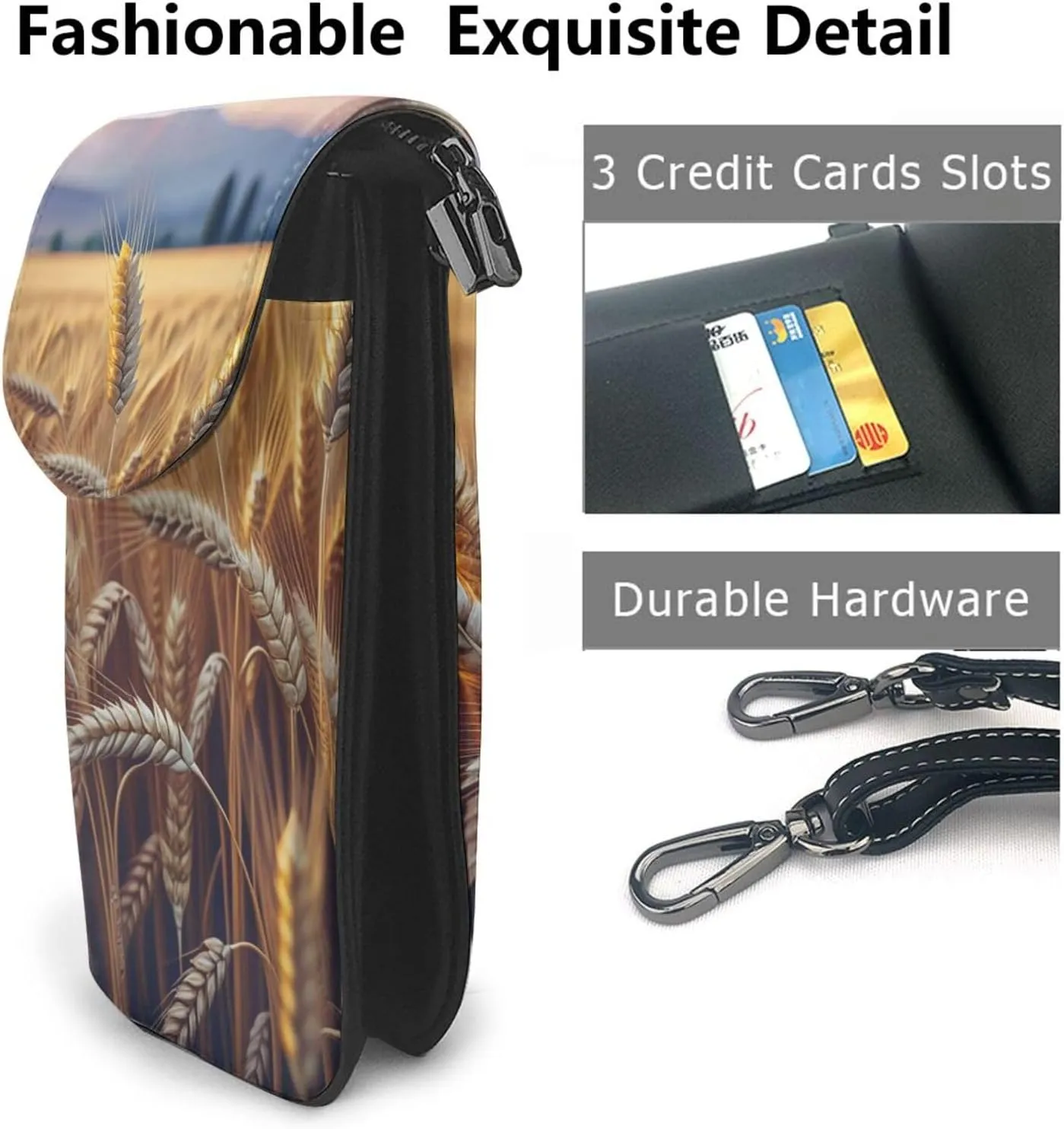 Small Crossbody Bags for Women,Leather Shoulder Bag for Cell Phone Purse with Strap and Beach Golf Course Printed