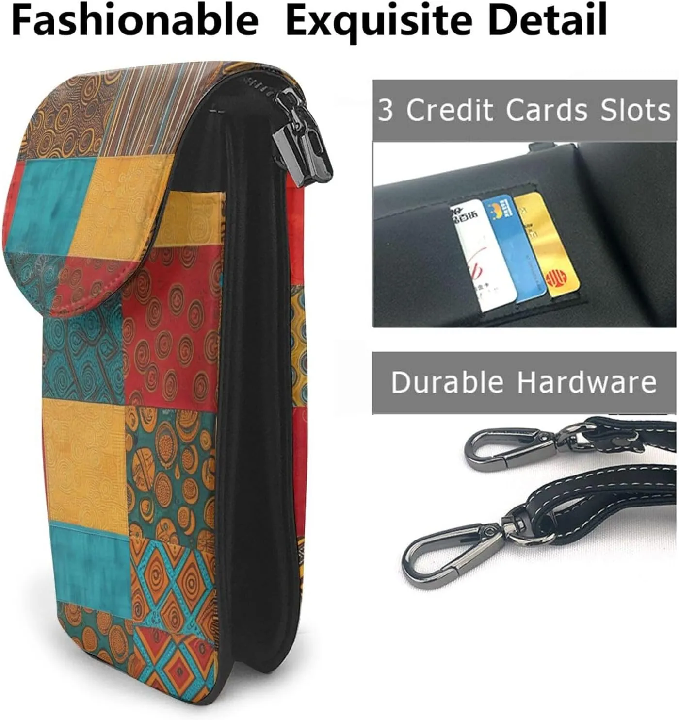 Small Crossbody Bags for Women,Leather Shoulder Bag for Cell Phone Purse with Strap and Dolphins in the sea Printed