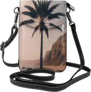 Small Crossbody Bags for Women,Leather Shoulder Bag for Cell Phone Purse with Strap and Hearts shape Printed