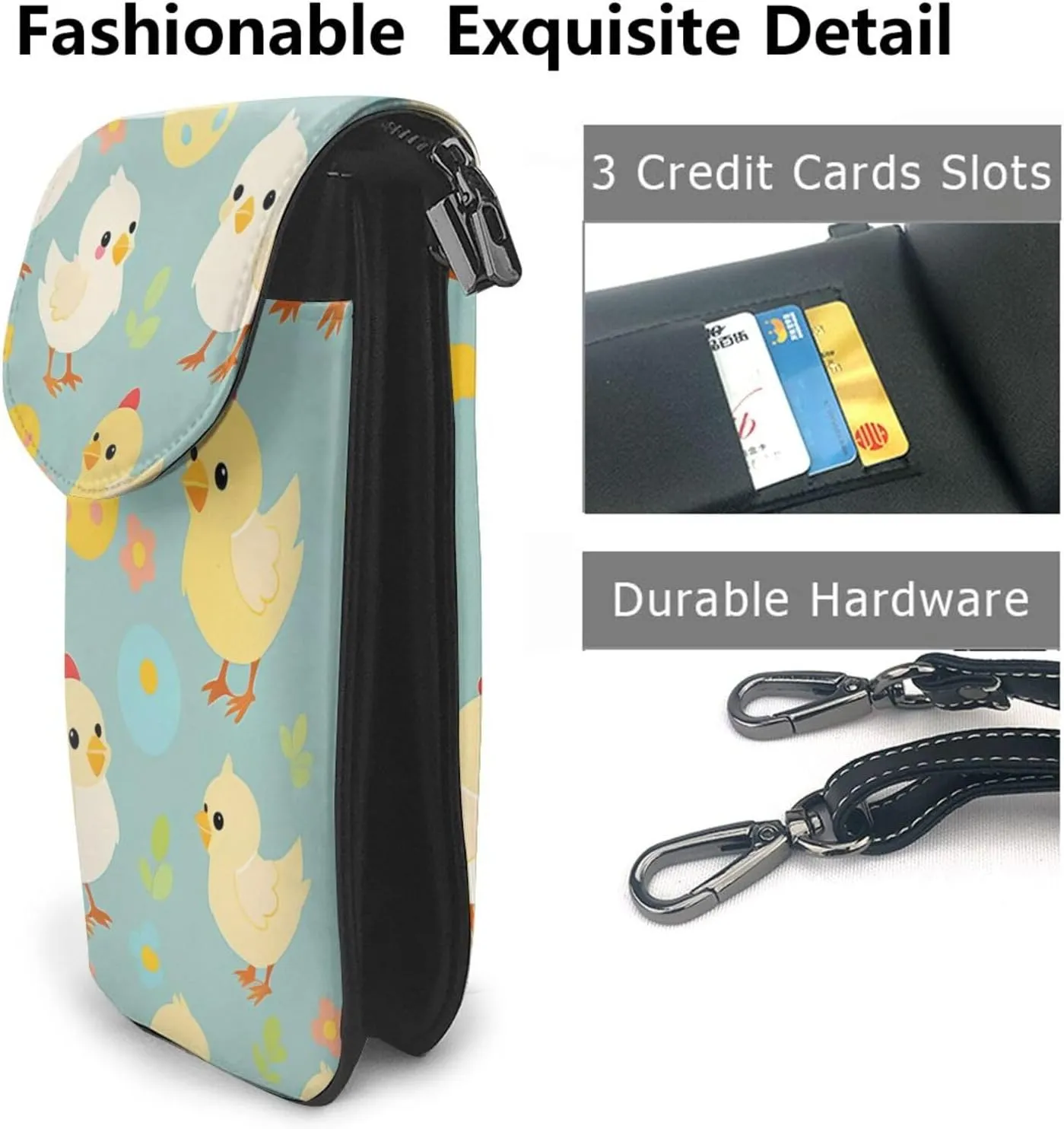 Small Crossbody Bags for Women,Leather Shoulder Bag for Cell Phone Purse with Strap and Polka Dot Printed