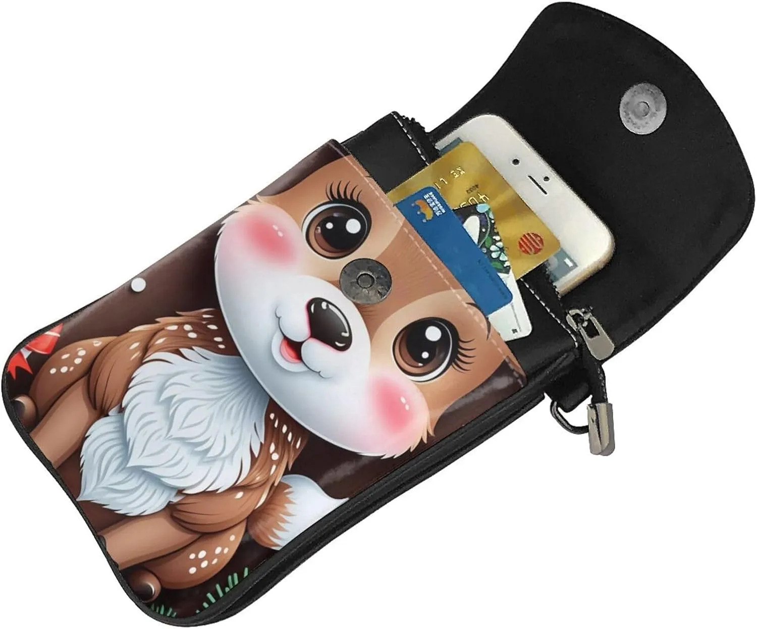 Small Crossbody Bags for Women,Leather Shoulder Bag for Cell Phone Purse with Strap and Strawberry Printed