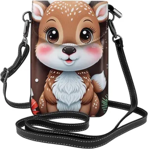 Small Crossbody Bags for Women,Leather Shoulder Bag for Cell Phone Purse with Strap and Strawberry Printed