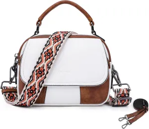 Small Crossbody Bags Purse for Women,Vegan Leather Shoulder Handbags Women Top Handle Satchel Bag with 2pcs Strap
