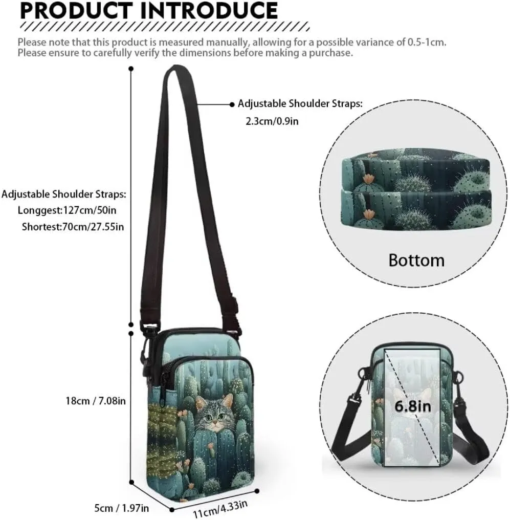 Small Crossbody Cell Phone Purse, Lightweight Mini Messenger Shoulder Handbag Wallet with Adjustable Strap