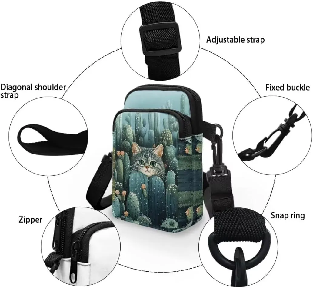 Small Crossbody Cell Phone Purse, Lightweight Mini Messenger Shoulder Handbag Wallet with Adjustable Strap
