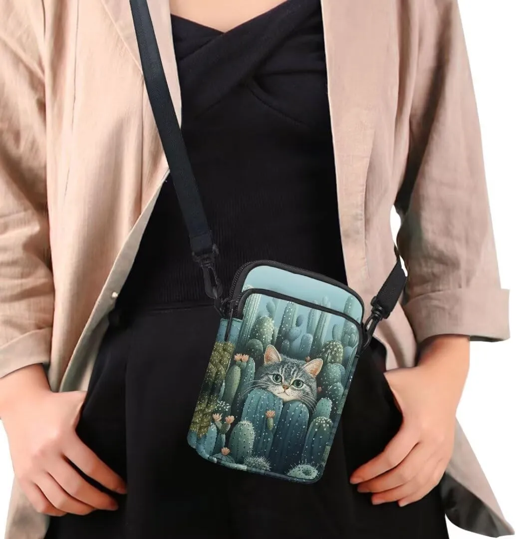 Small Crossbody Cell Phone Purse, Lightweight Mini Messenger Shoulder Handbag Wallet with Adjustable Strap
