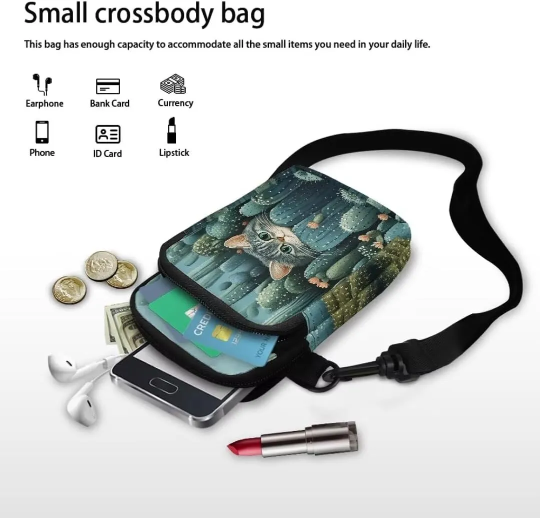 Small Crossbody Cell Phone Purse, Lightweight Mini Messenger Shoulder Handbag Wallet with Adjustable Strap