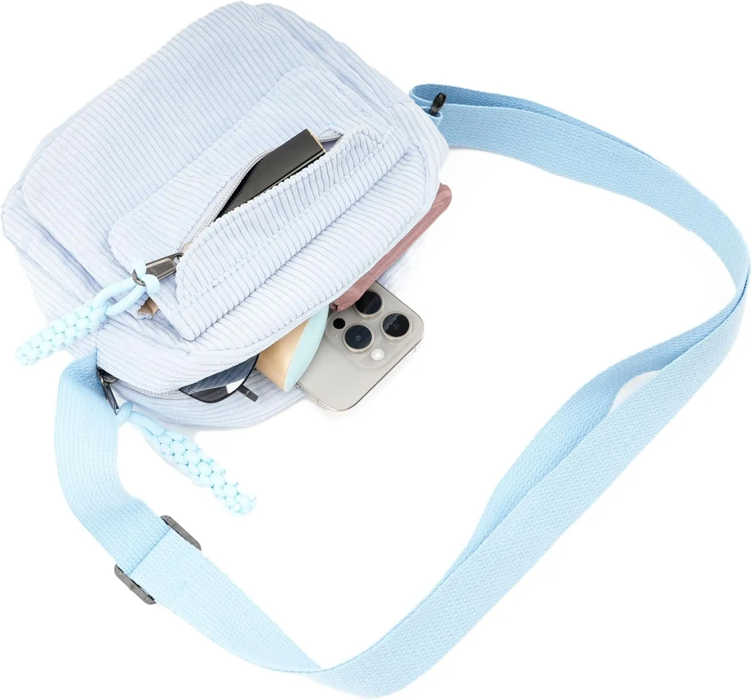 Small Cute Corduroy Crossbody Bag Mini Shoulder Bag Handbags Purse with Zipper Pocket