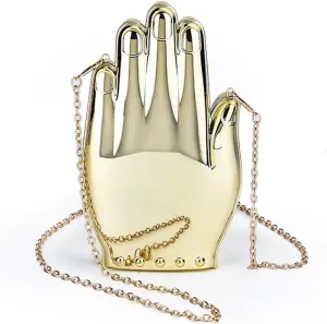 Small Evening Bag for Women Fashion Handbag Novelty Hand Shape Clutch Bag Unique Acrylic Satchel Purse
