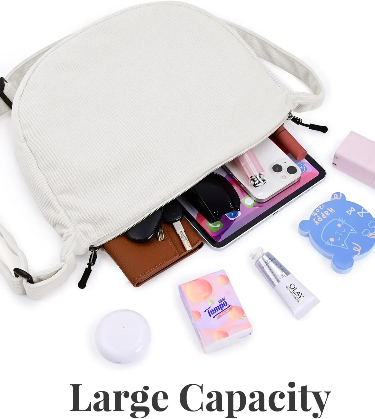 Small Sling Crossbody Bag for Women Men Trendy, Mini Crescent Bag with Adjustable Strap, 2 Zippers Lightweight Nylon Bag
