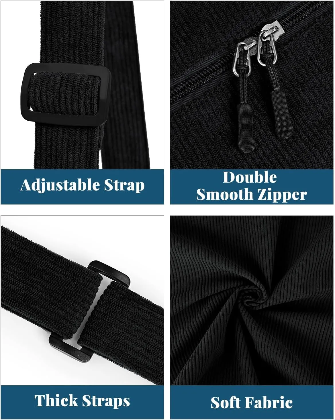 Small Sling Crossbody Bag for Women Men Trendy, Mini Crescent Bag with Adjustable Strap, 2 Zippers Lightweight Nylon Bag