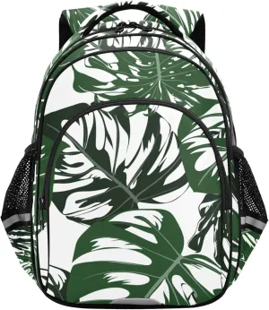 Small Travel Backpacks for Women Men - Casual Daypack Foliage Monstera Leaves Lightweight Laptop Backpack Durable Shoulder Bag