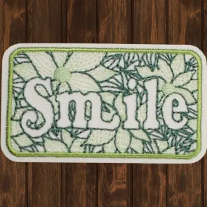 Smile Embroidered Patch — Iron On