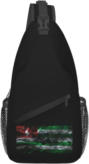 Smoke Style Flag Of The Republic Of Abkhazia Crossbody Bags For Women Men Chest Backpack Gym Shoulder Bag Travel Outdoor Sports Casual Crossbody Bags