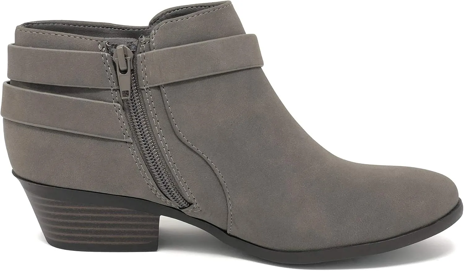 Soda SWEETEN Women's Fashion Closed Toe Multi Strap Ankle Bootie Block Heel (Wide Fit Available)