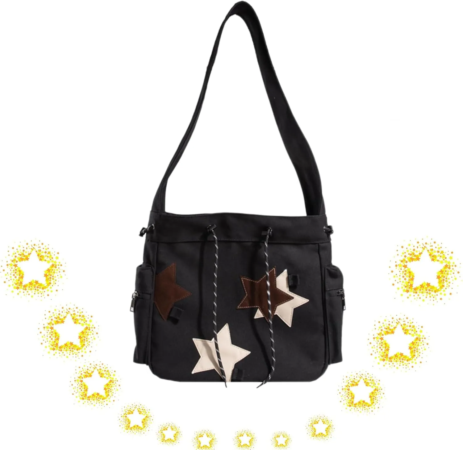 Solarix Crossbody Bag, Solarix Bag, Kawaii Zipper Messenger Bag Corduroy Tote Bag Y2k Star Tote Hobo Bag