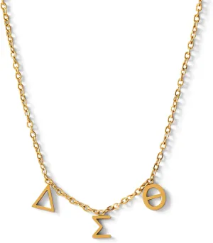 Sorority Shop Delta Sigma Theta Necklace — DST Name Necklace, 18K Gold Plated Sorority Gifts Necklace, Long-Lasting Delta Sigma Theta Gifts for Women