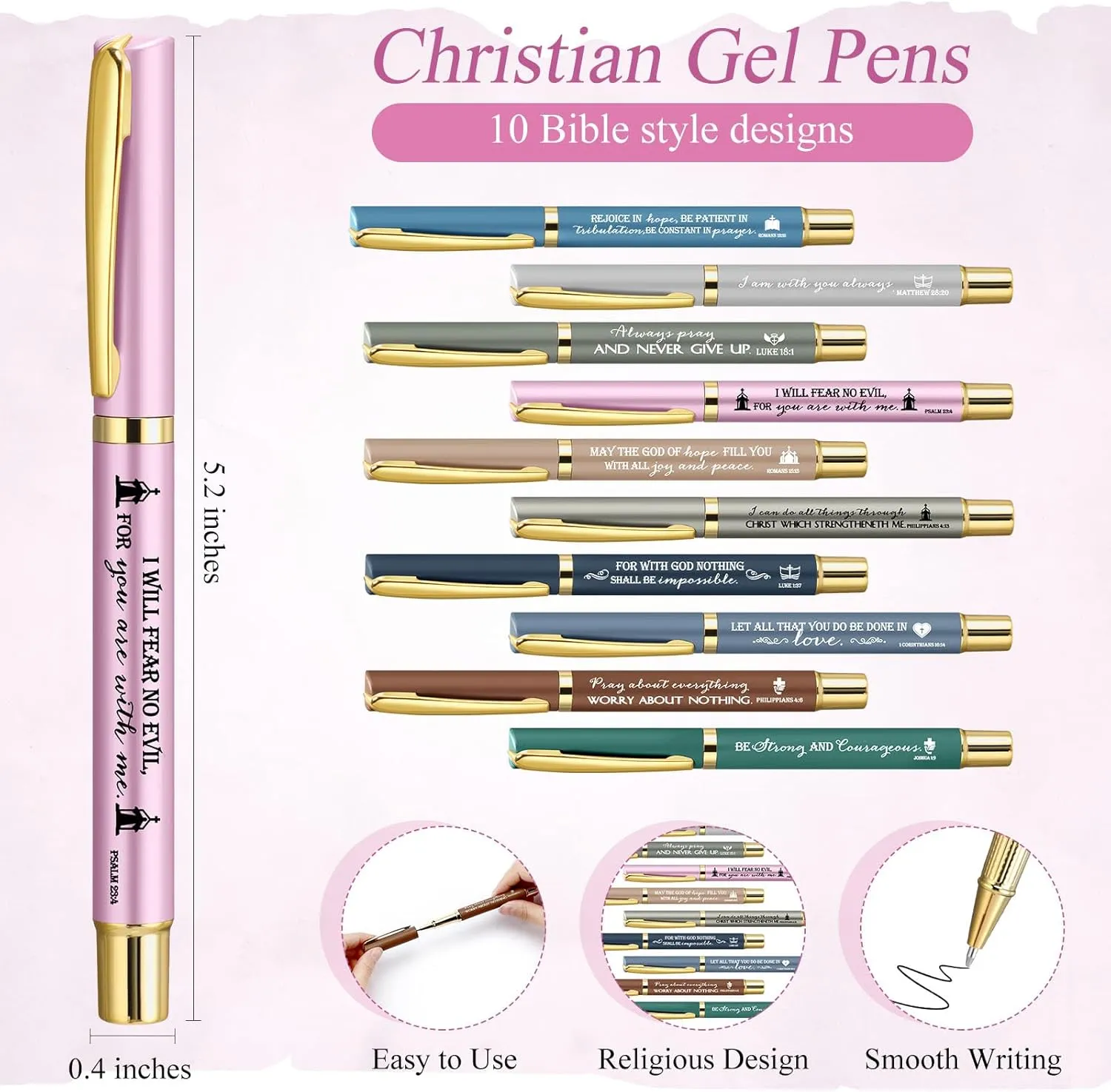 Spakon 20 Sets Christian Gifts Bulk for Women Bible Verse Church Pens Keychains Scripture Bookmarks Inspirational Religious Supplies for Friend VBS Sunday School Teachers Students(Gel Pen)
