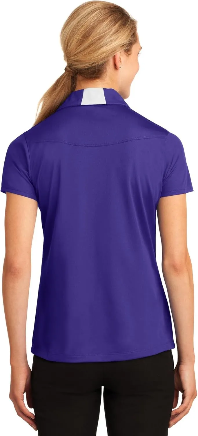 Sport-Tek Ladies Side Blocked Micropique Sport-Wick Polo. LST655 Purple/White
