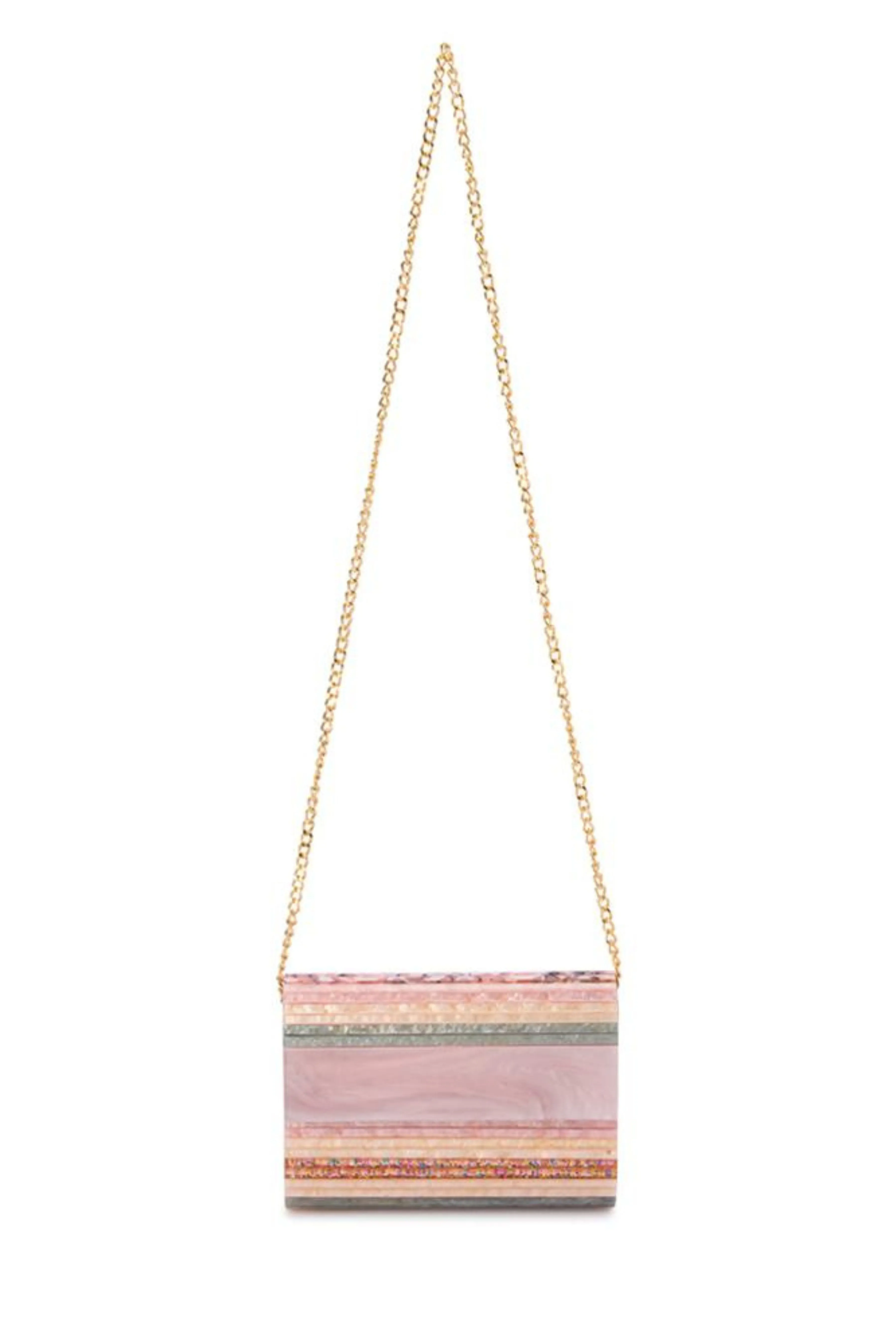 Stacer Acrylic Foldover Clutch - Blush