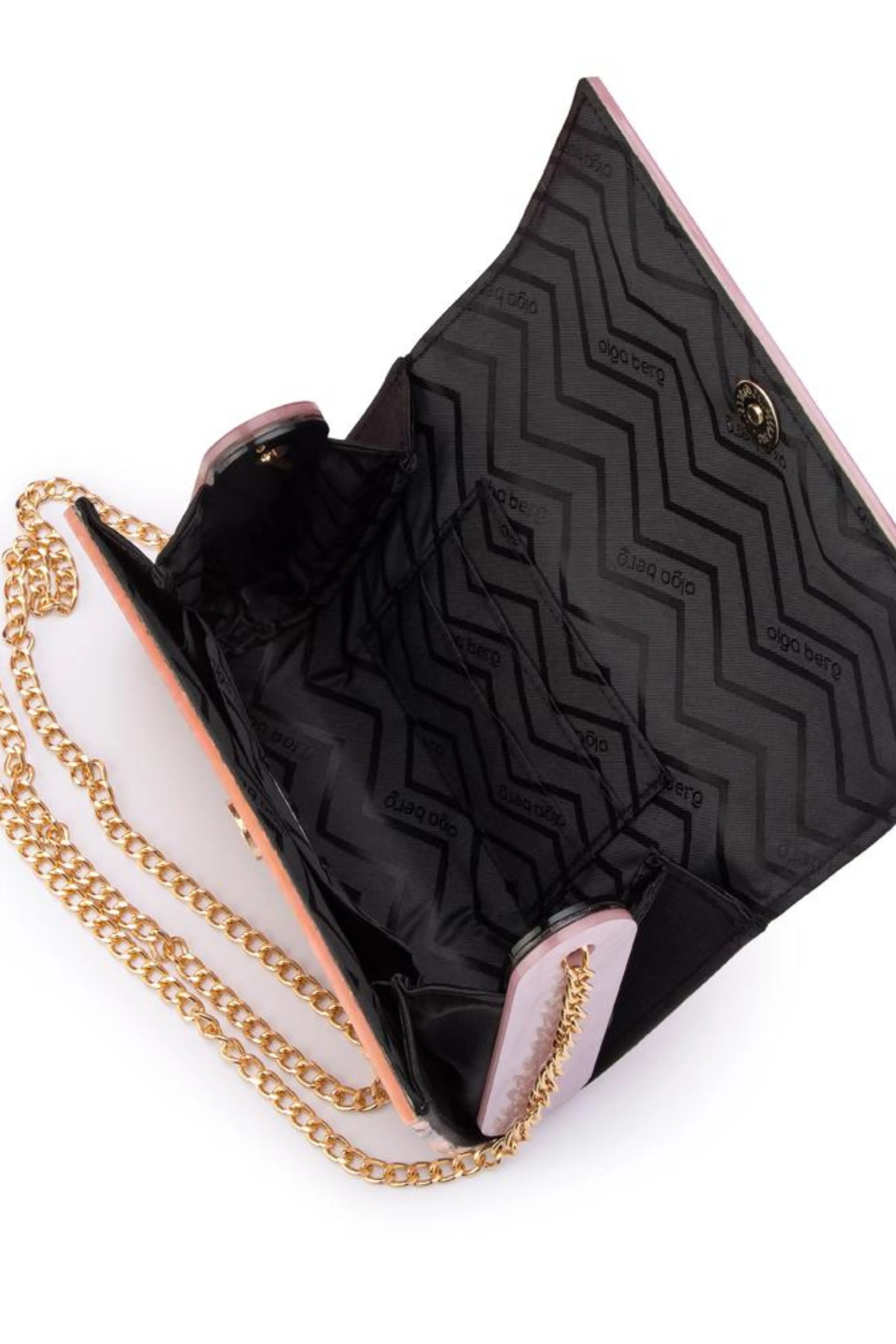 Stacer Acrylic Foldover Clutch - Blush