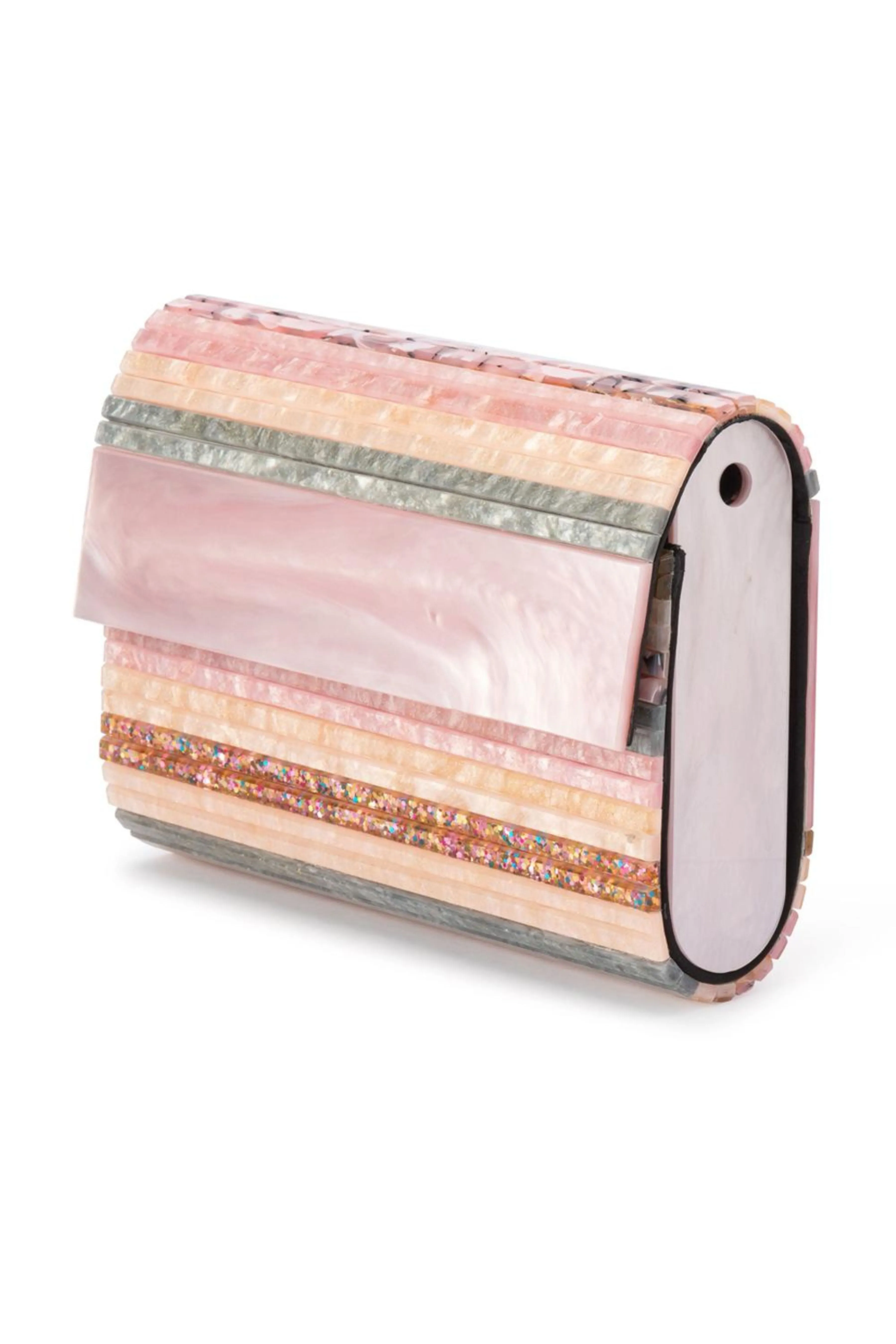 Stacer Acrylic Foldover Clutch - Blush