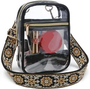 Stadium Approved Crossbody Purse for Women - Clear Stadium Bag for Sporting Events, Concerts