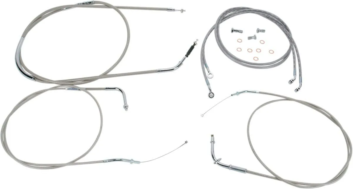 Stainless Handlebar Cable and Line Kit for 15"-17" Bars BA-8076KT-16