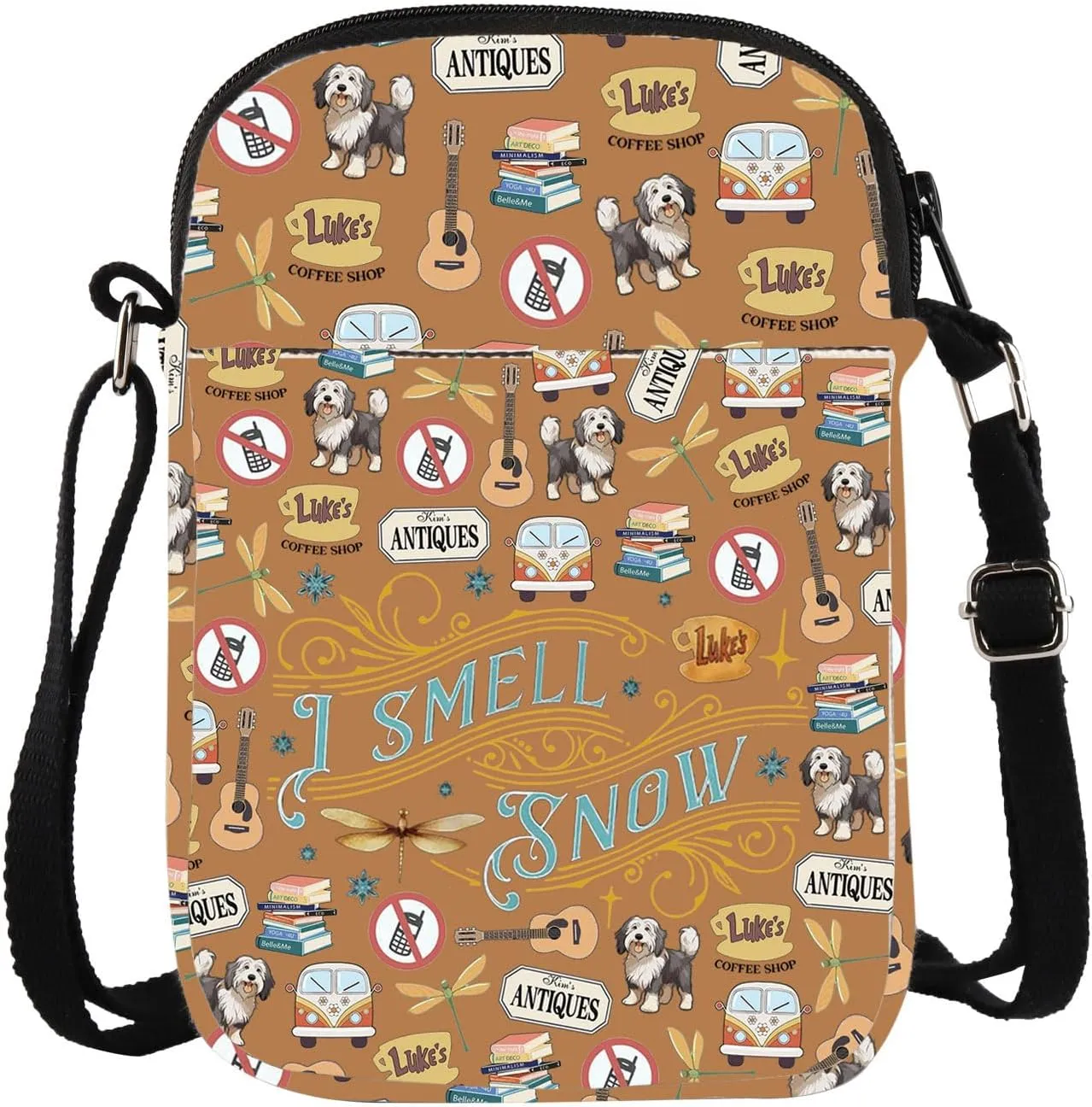 Stars Hollow I Smell Snow Crossbody Bag Dragonfly Inn Fall Gazebo Gift TV Show Fans Merch
