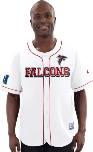 Starter Men's White Atlanta Falcons Relay Full-Button Baseball Jersey