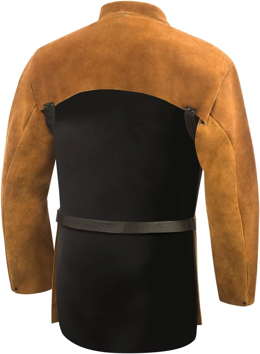 Steiner 9213-2X Cape Sleeve With 19-Inch Bib, Weld-Rite Premium Brown Split Cowhide, 2X-Large