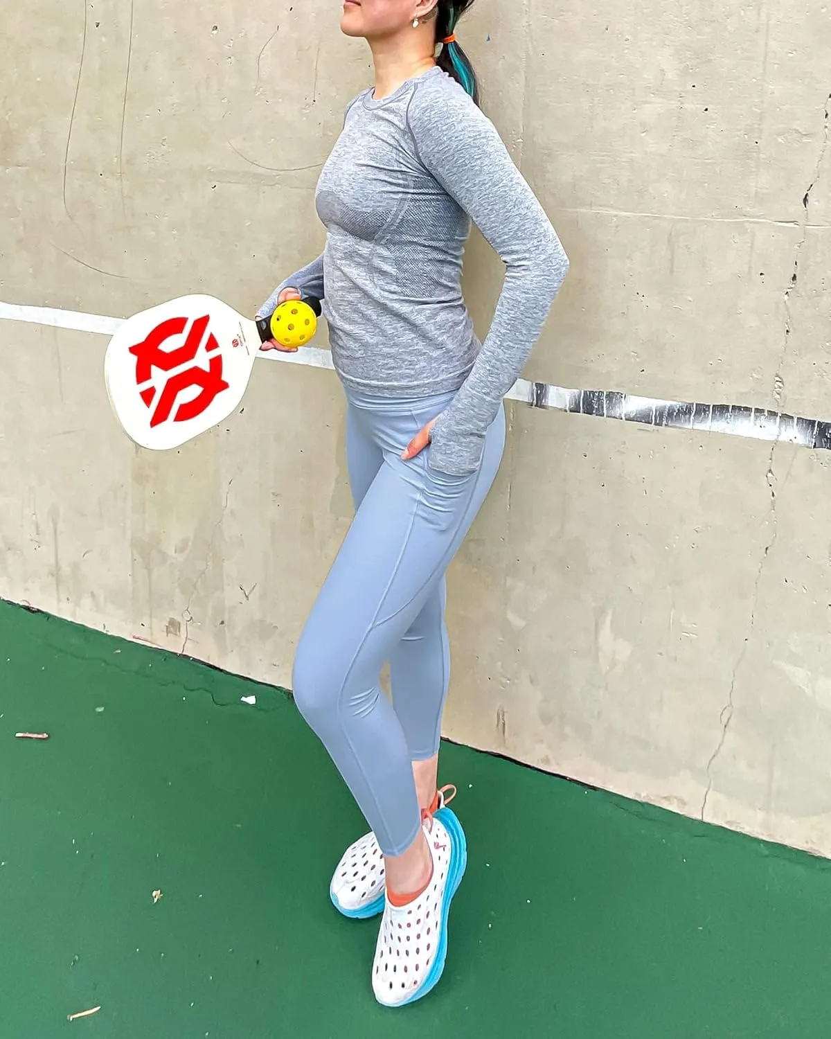 Stelle Women Workout Shirts Seamless Long Sleeve Yoga Tops with Thumb Holes for Sports Running Breathable Athletic Slim Fit